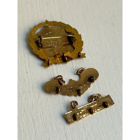 "Little's System Cross & Crown "1 ST CONG'L"  Pn 1/20 9KT Gold Plated Enamel - Picture 5 of 7